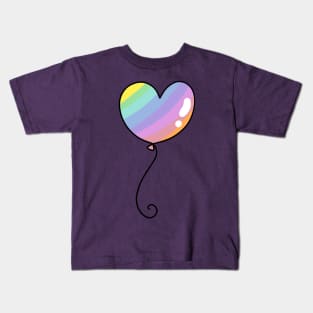 Rainbow Pastel Heart Balloon Kids T-Shirt